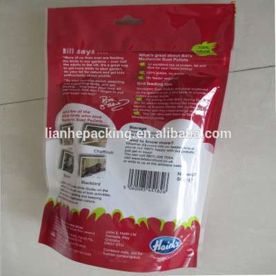 Pet /bird food zipper lock resealable plastic bags